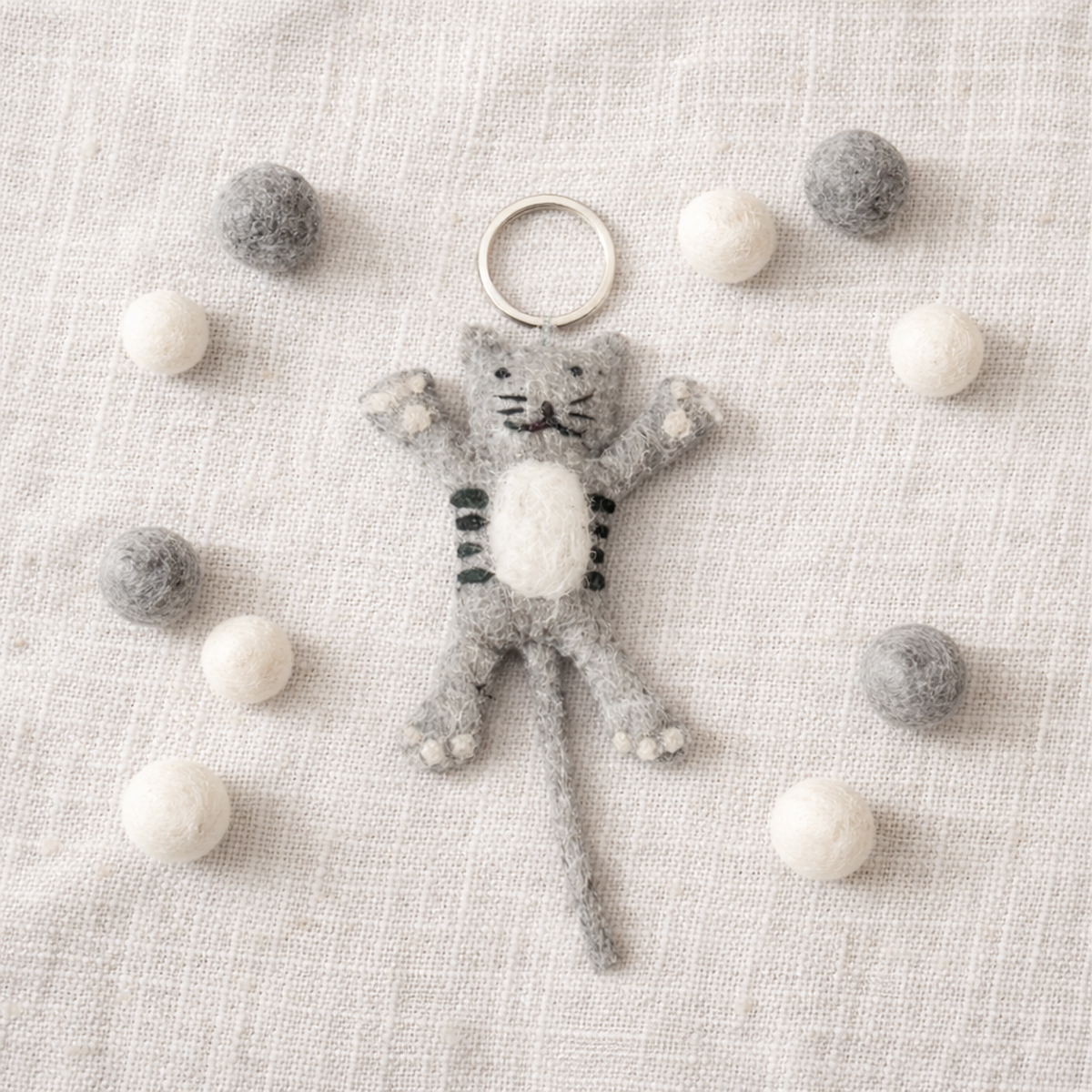 Keyring cat grey (Set 3) - Afbeelding 4