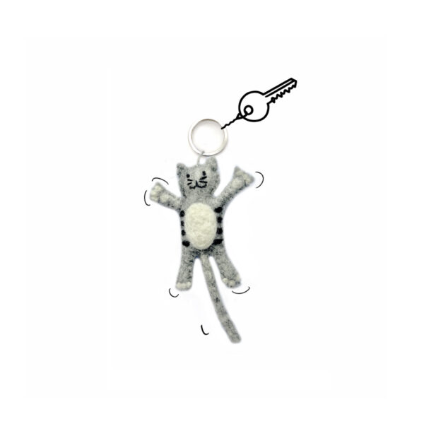 Keyring cat grey (Set 3)