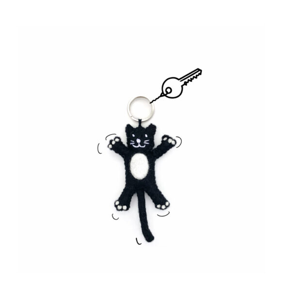 Keyring cat black (set 3)