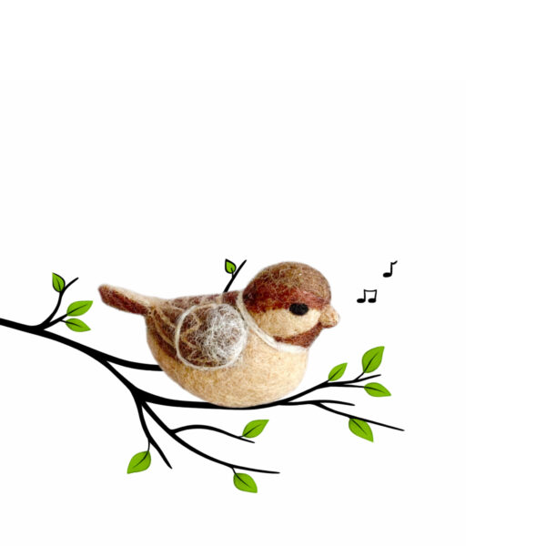 Bird sparrow (mus) set 3 stuks