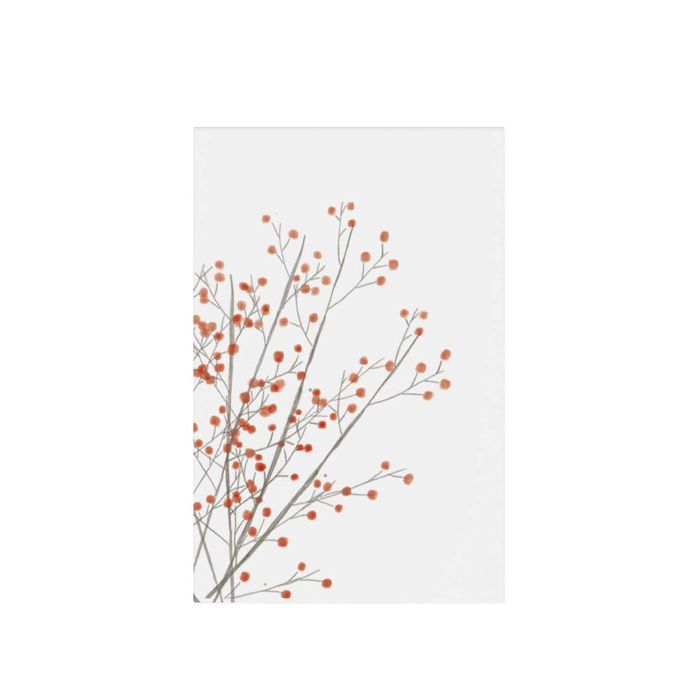 Bloemenkaartjes - rode besjes | set van 10